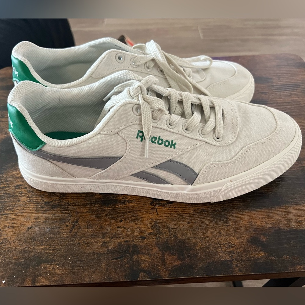 White/ Green Reebok Techque Sneakers